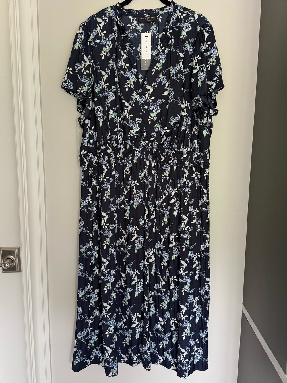 Lane Bryant Navy Floral Midi Dress